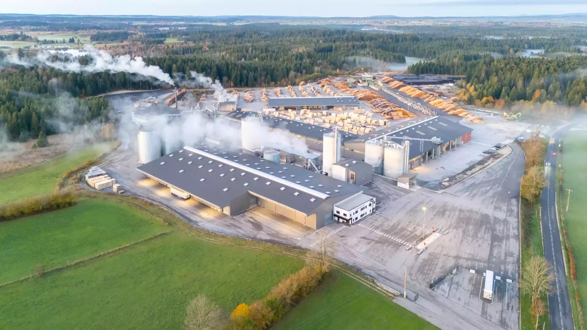 Bâtiment de production Jura Pellets à Mignovillard
