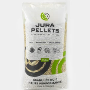 Palette 66 sacs Jura Pellets 15 kg - Qualité A1 - Diamètre 6 mm